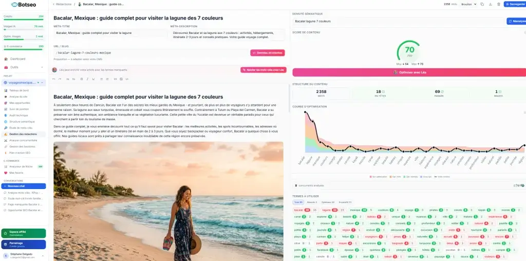 BotSEO – l'outil SEO IA développé par Stéphane Delgado