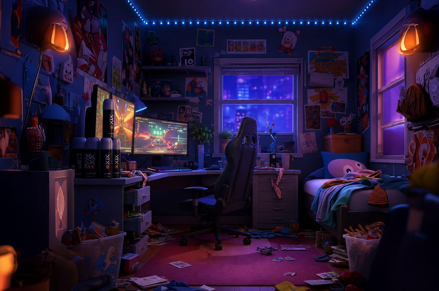 La chambre des Puceaux, décor de référence figé pour garantir la cohérence entre les plans