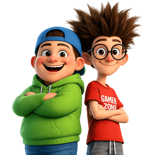 Momo et Toto, les deux héros de la série d'animation générée par IA