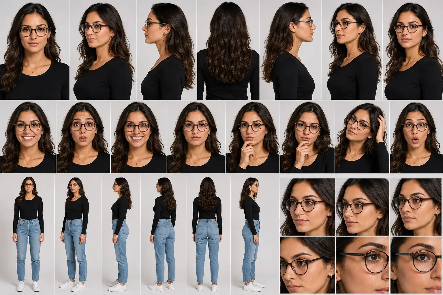 Génération d'un avatar UGC crédible sous tous les angles et expressions