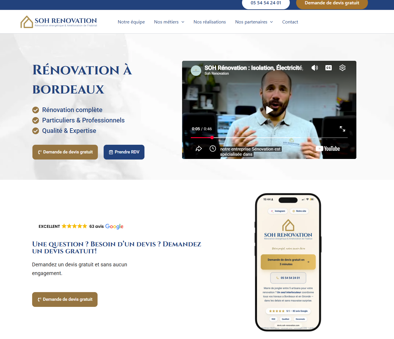 Le site de SOH Rénovation