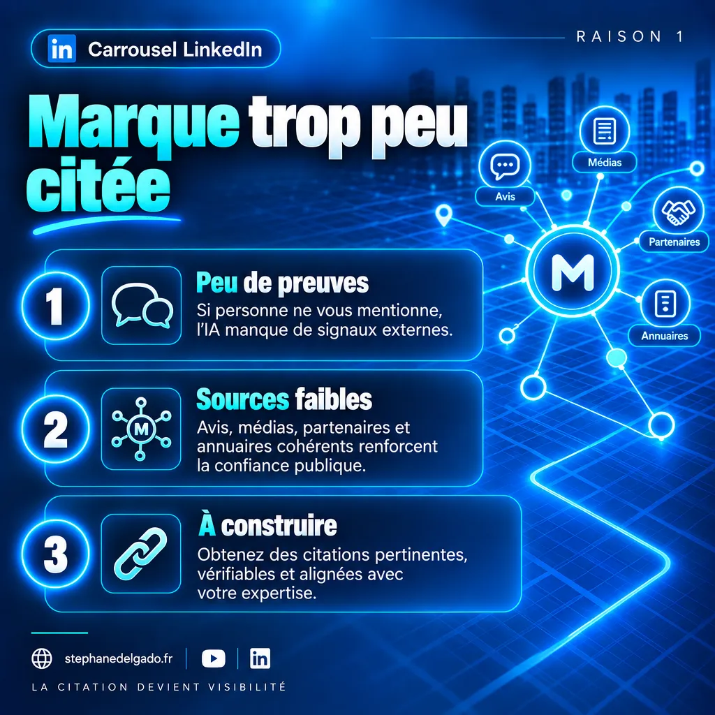 Page 3 : Raison 1 : marque trop peu citée