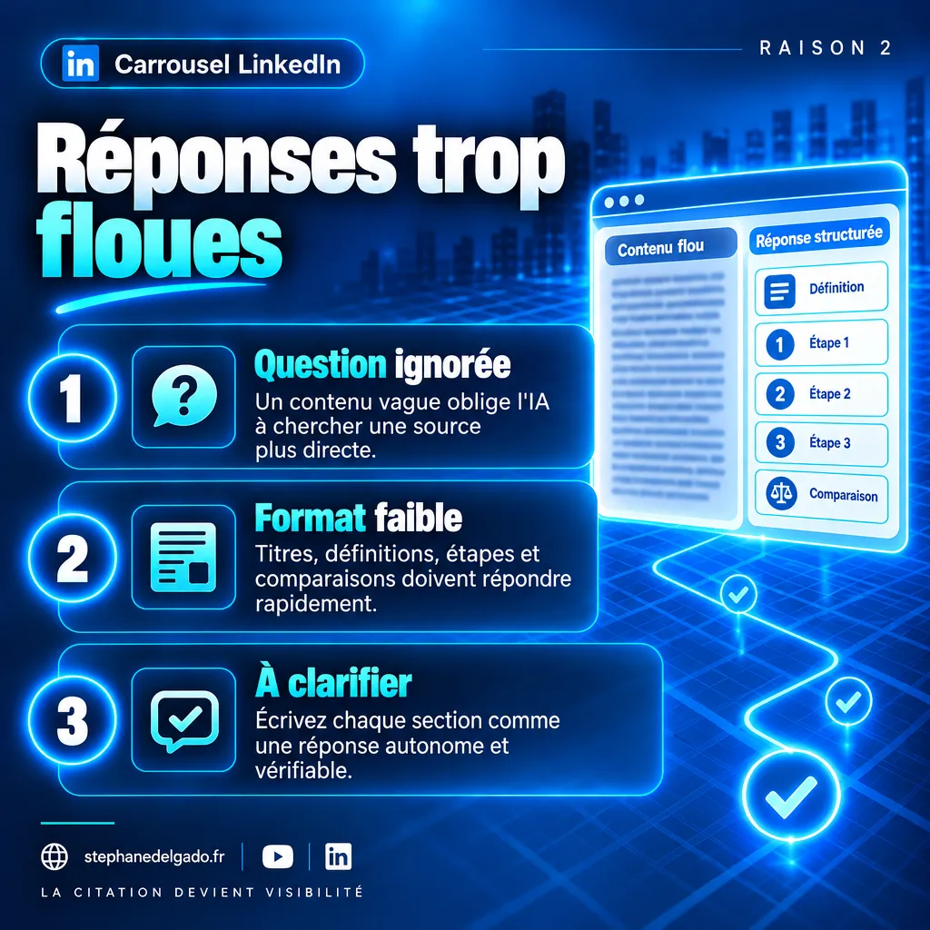 Page 4 : Raison 2 : réponses trop floues