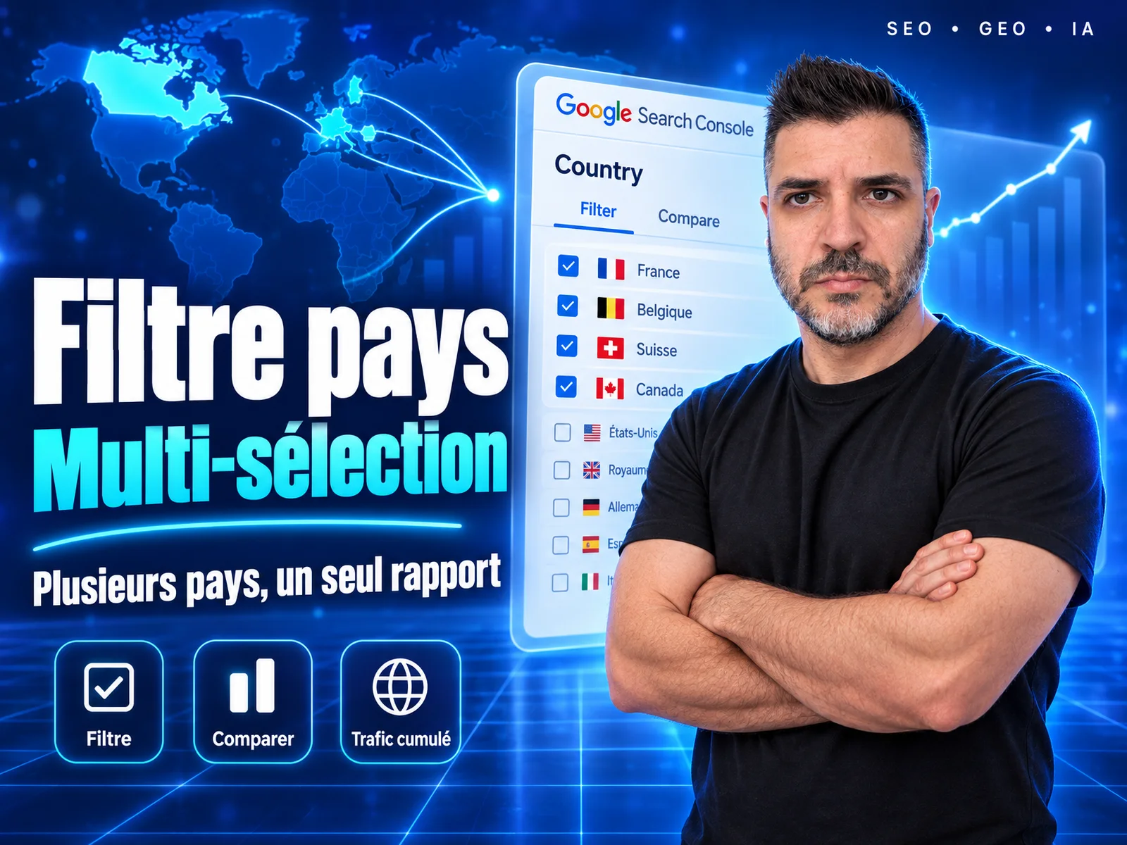 Search Console : le filtre pays passe en multi-sélection